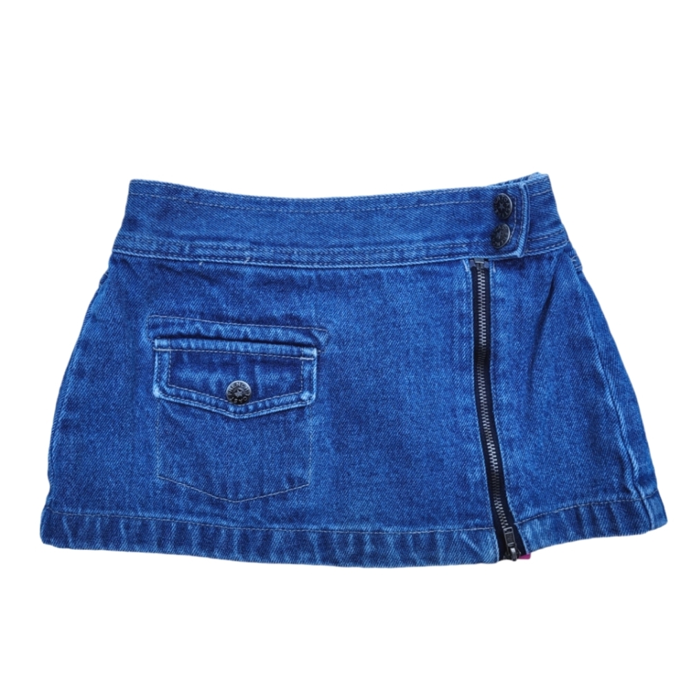 Vintage Y2K French Toast denim side zip mini skirt